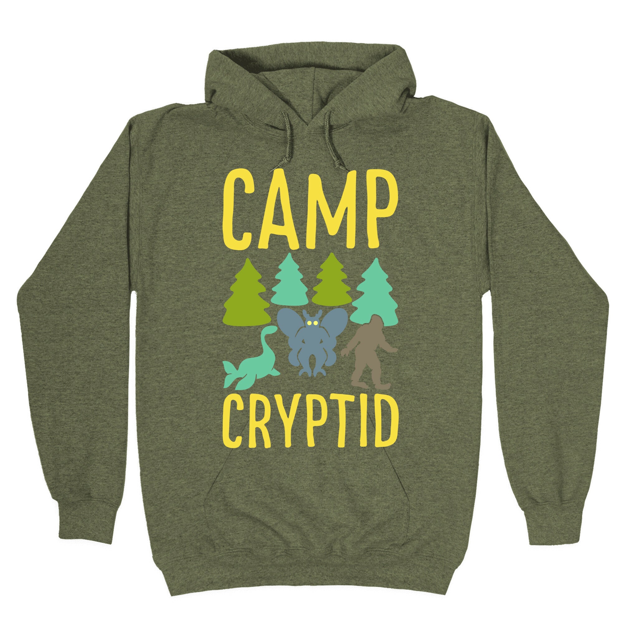 Camp Cryptid White Print Hoodie